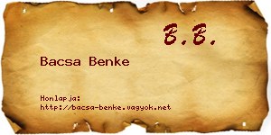 Bacsa Benke névjegykártya